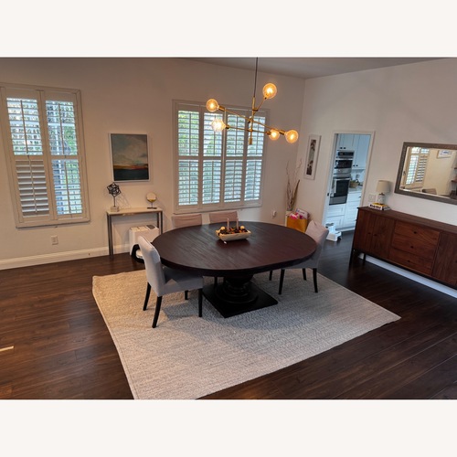 Used Crate & Barrel Dark Brown Wood Dining Table for sale on AptDeco