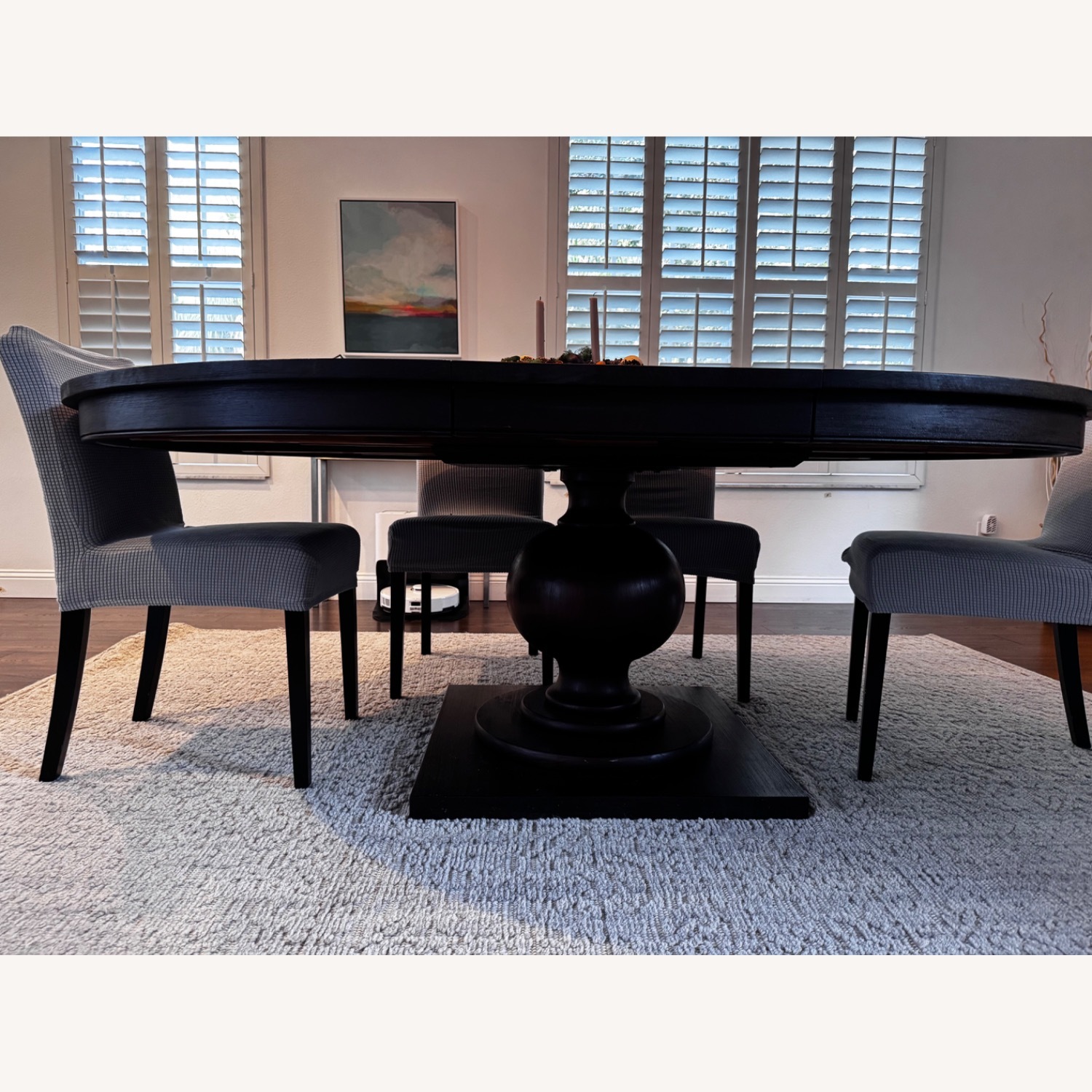 Crate & Barrel Dark Brown Wood Dining Table - image-3