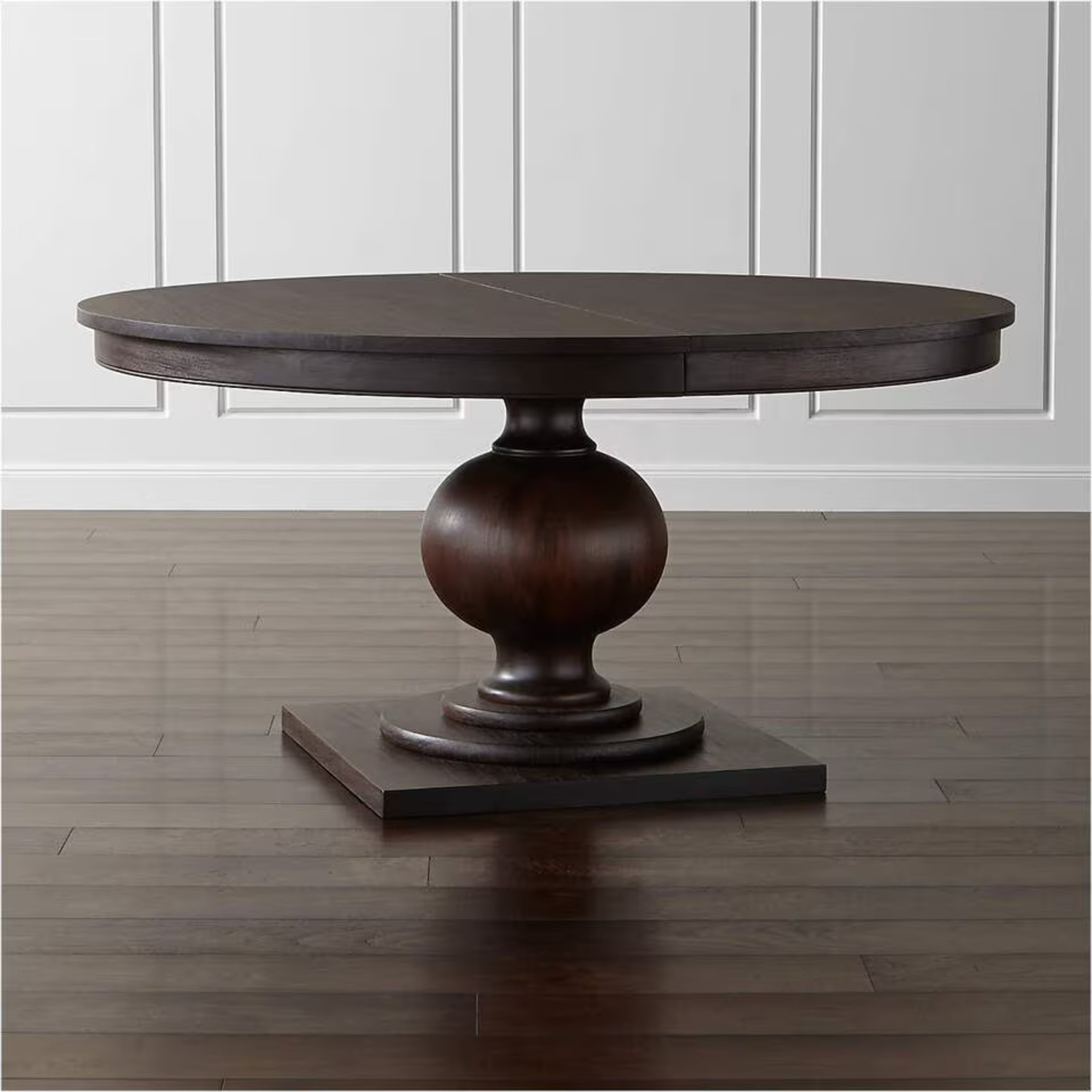 Crate & Barrel Dark Brown Wood Dining Table - image-0
