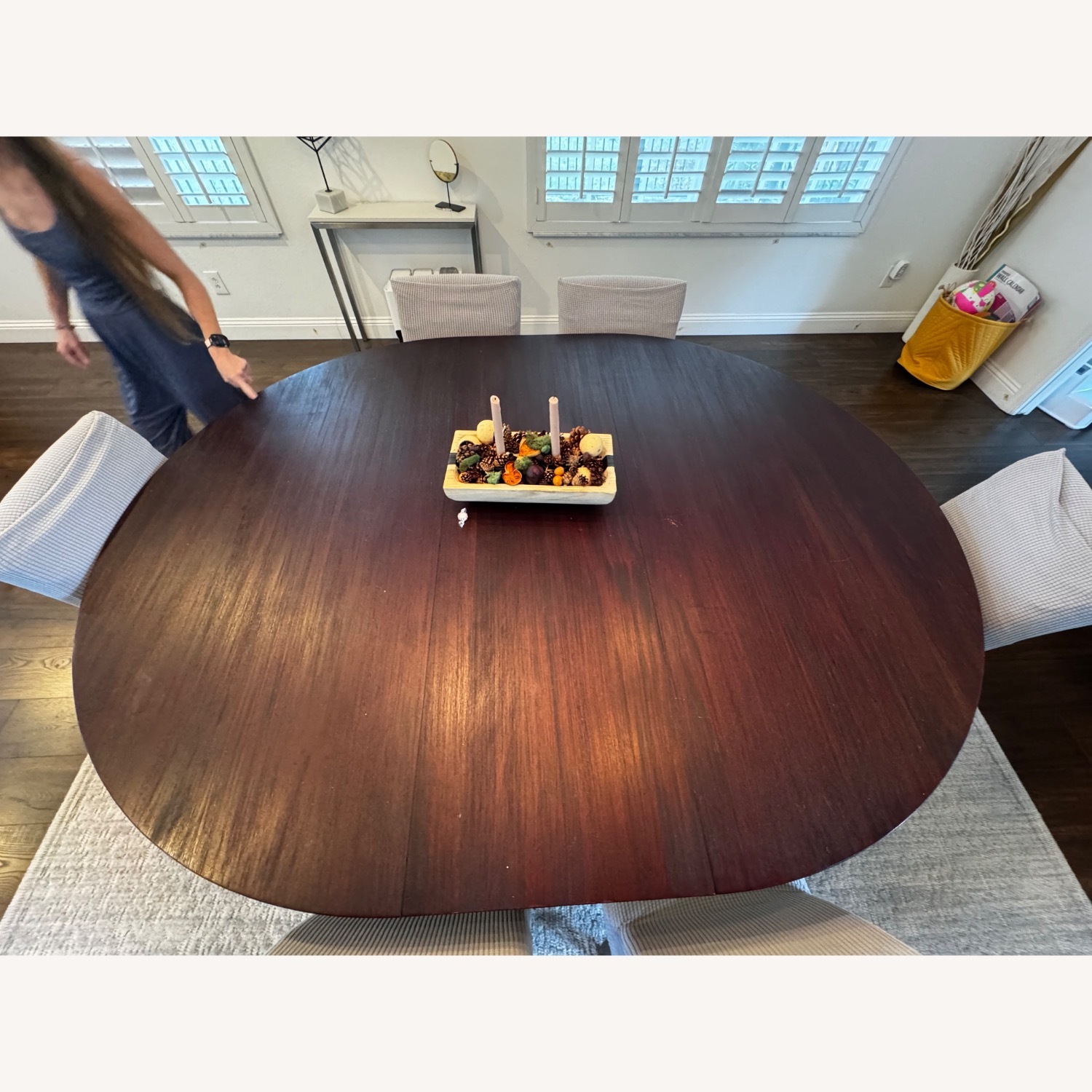 Crate & Barrel Dark Brown Wood Dining Table - image-4