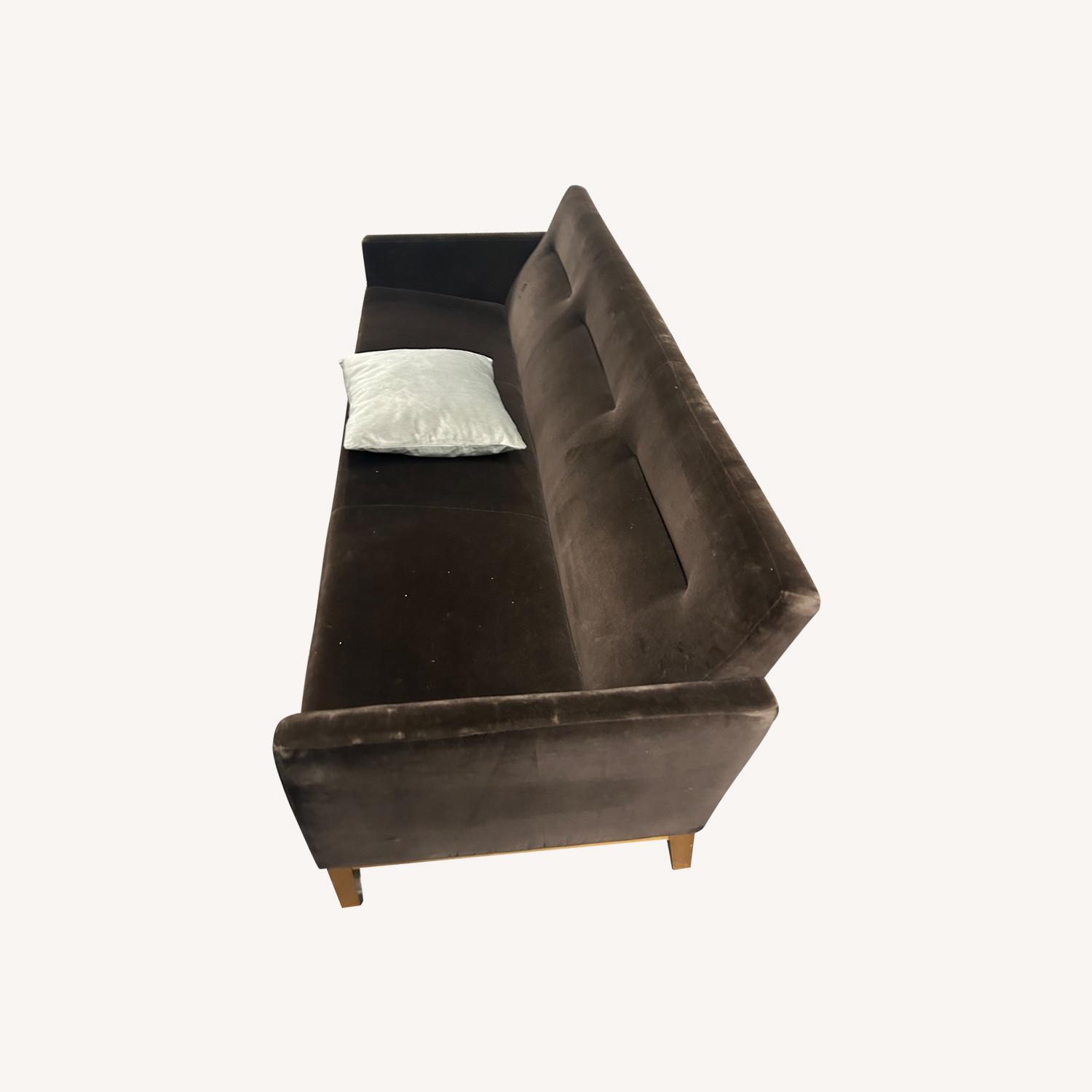 Dark Brown Fabric 3+ Seater Sofa - image-0
