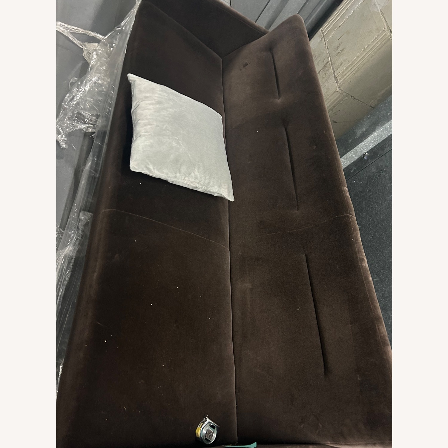 Dark Brown Fabric 3+ Seater Sofa - image-4