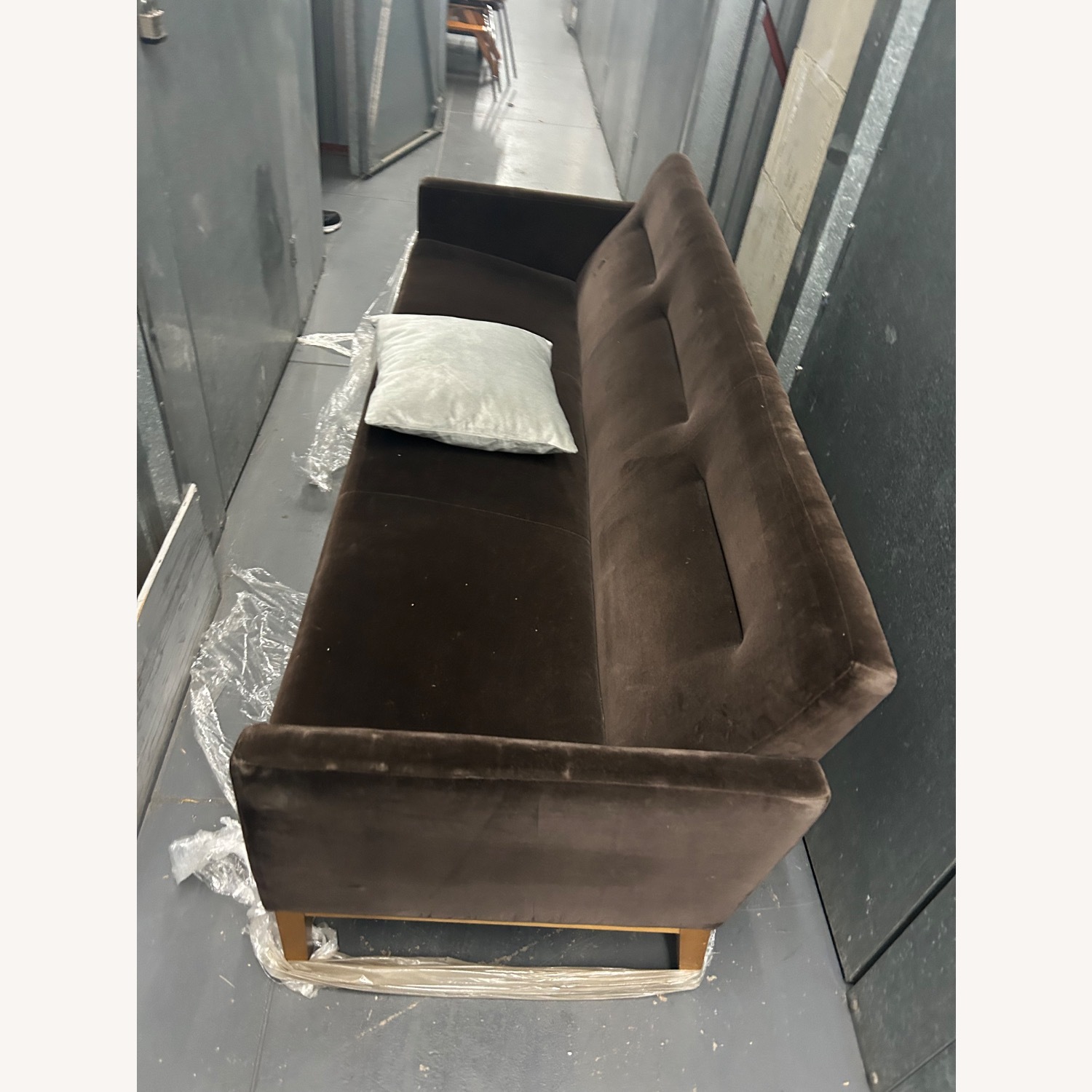 Dark Brown Fabric 3+ Seater Sofa - image-5