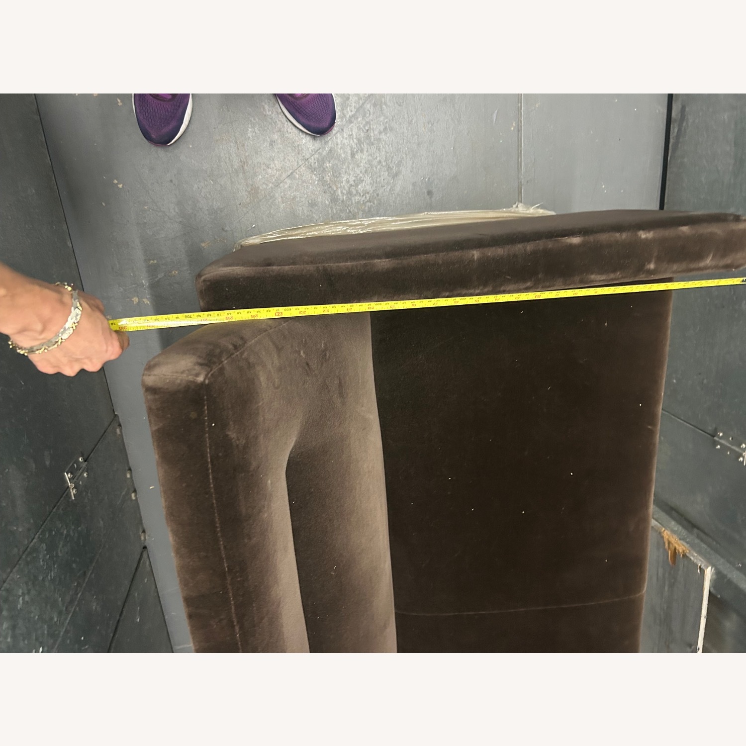 Dark Brown Fabric 3+ Seater Sofa - image-2