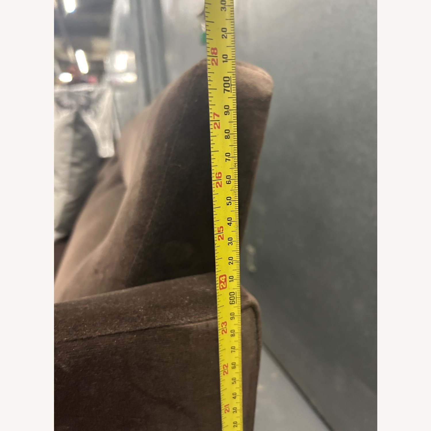 Dark Brown Fabric 3+ Seater Sofa - image-1