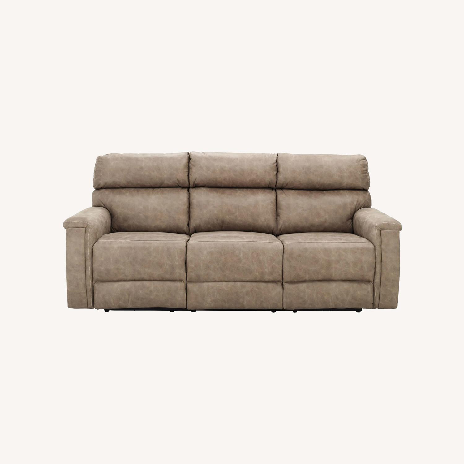Raymour & Flanigan Blake Microfiber Power Sofa - image-0