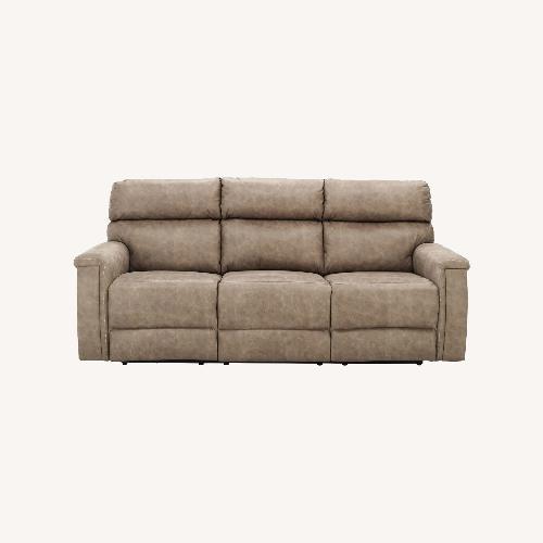 Used Raymour & Flanigan Blake Microfiber Power Sofa for sale on AptDeco