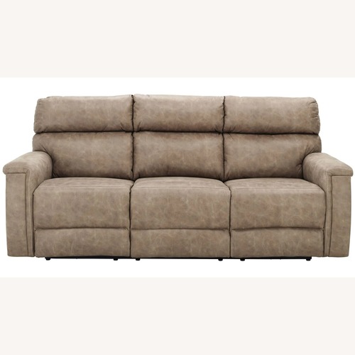 Used Raymour & Flanigan Blake Microfiber Power Sofa for sale on AptDeco