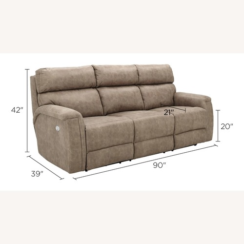 Used Raymour & Flanigan Blake Microfiber Power Sofa for sale on AptDeco