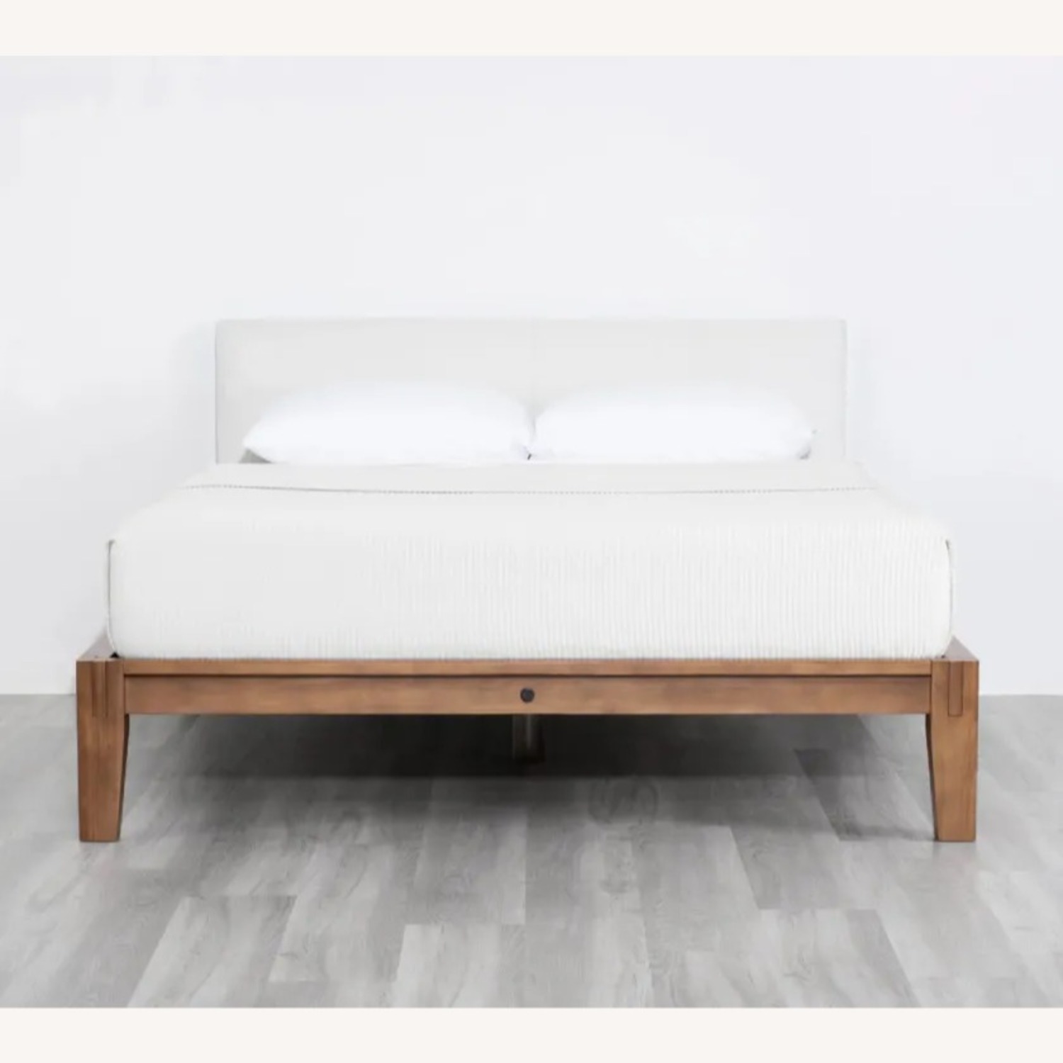 Thuma Classic Bed Queen in Walnut and Cream Linen  - image-0
