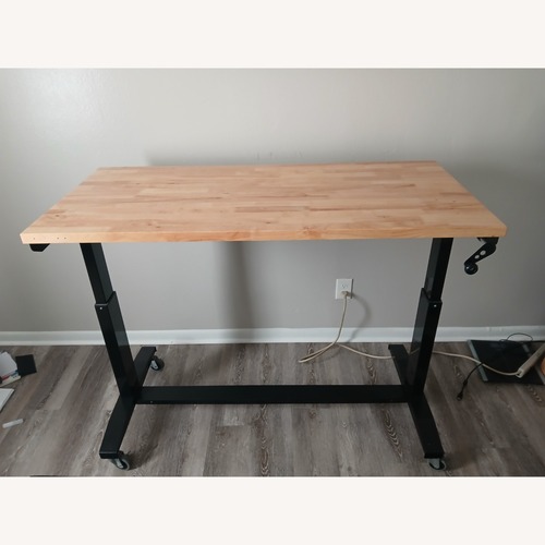Used Home Depot Husky Natural Wood Desk for sale on AptDeco