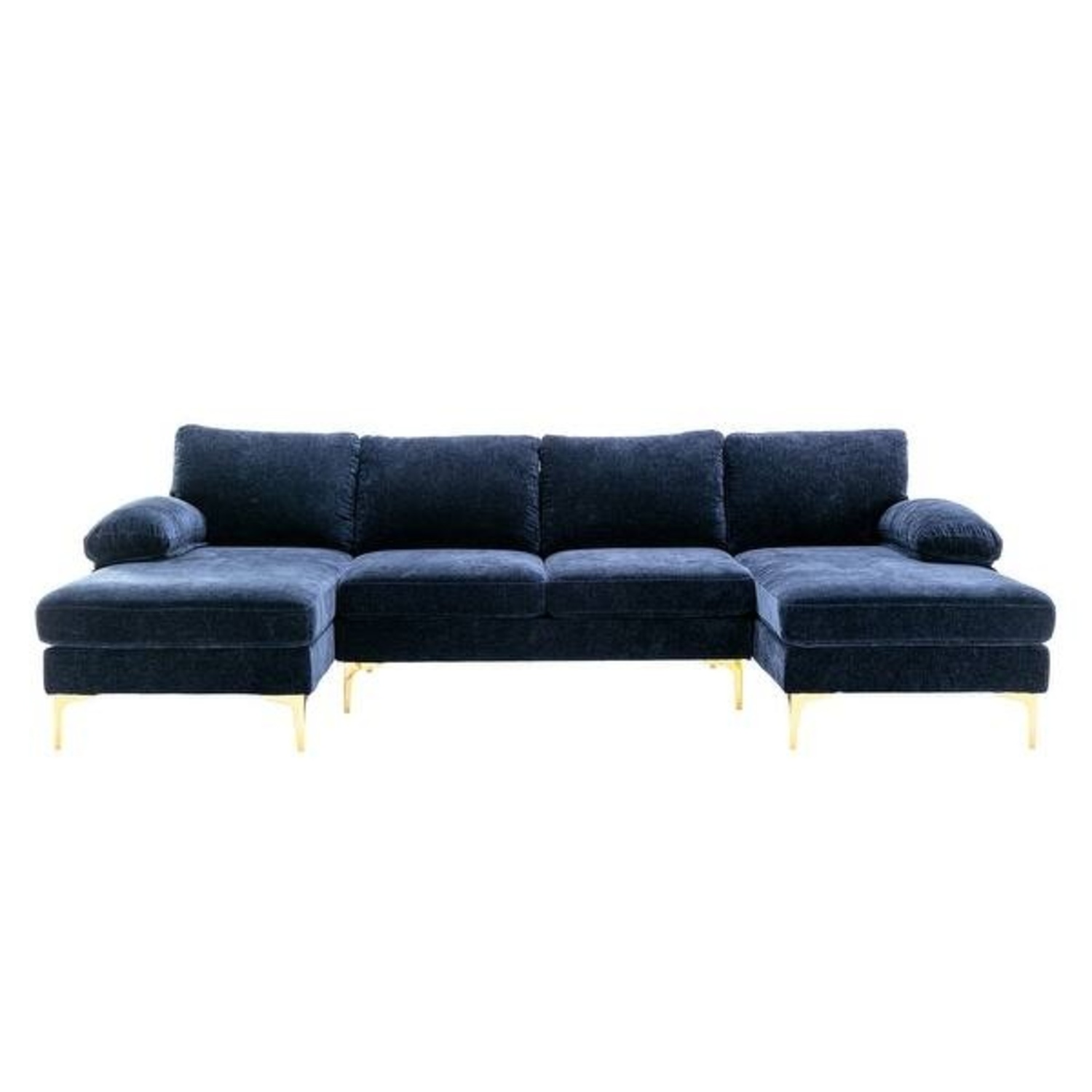 Double Chaise Sofa with Gold Metal legs - image-0