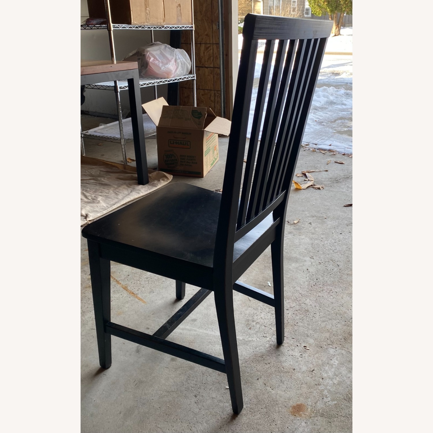 Crate & Barrel Distressed Wood Chairs - image-3