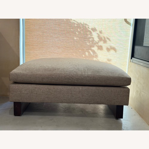 Used West Elm Harmony Light Brown Linen Ottoman for sale on AptDeco