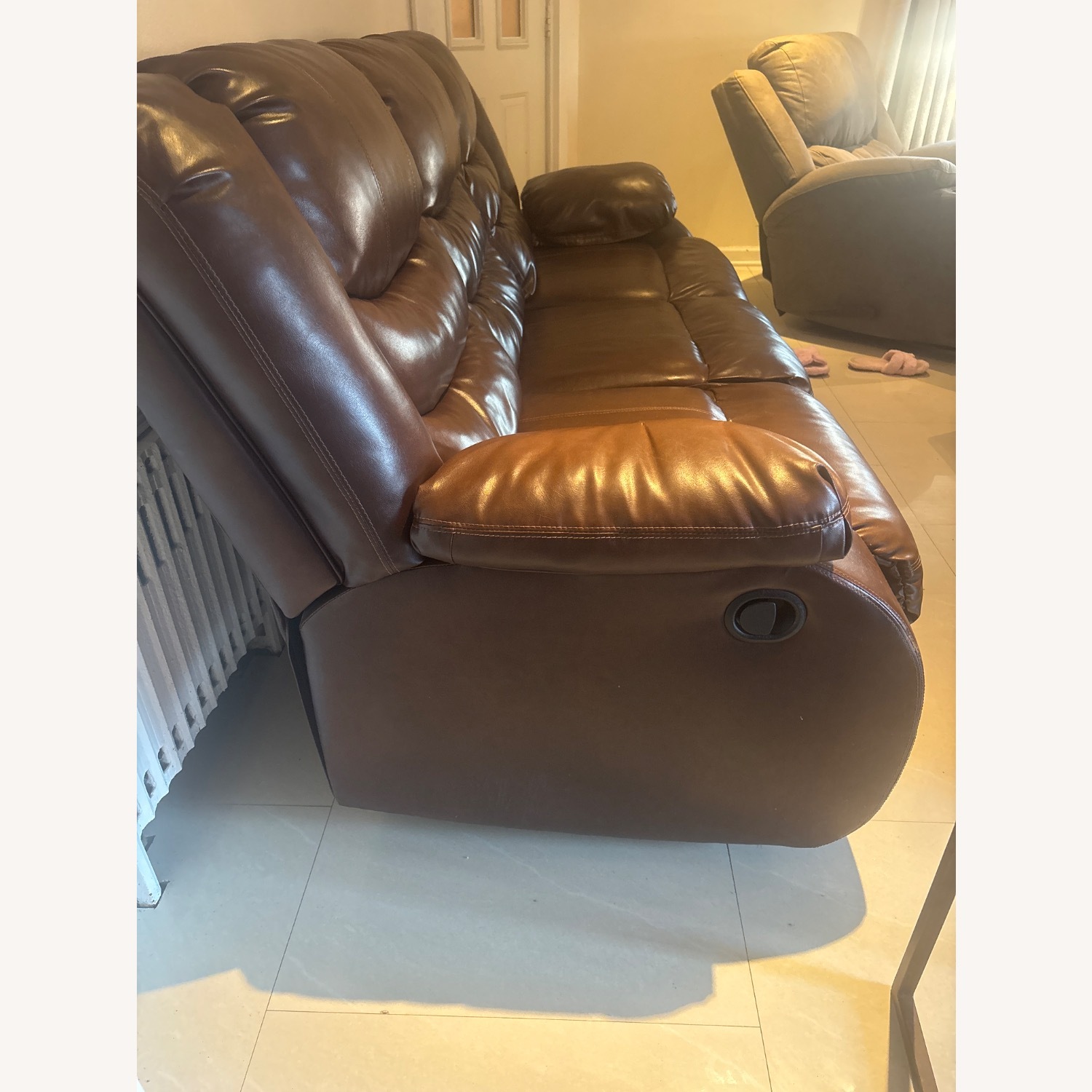 Chocolate Brown Couch - image-2