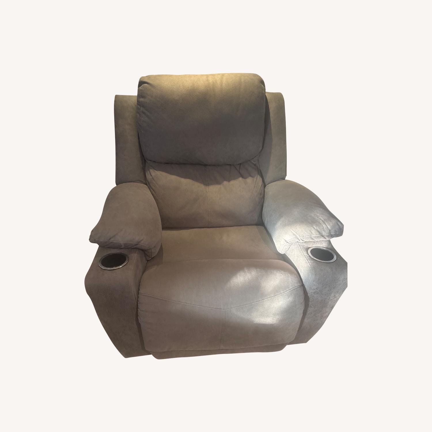 Light Gray Fabric Recliner - image-0