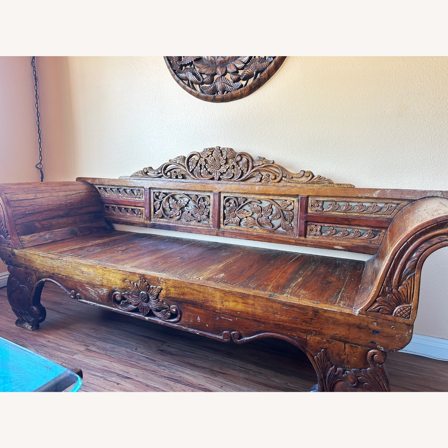 Bali Carved Wood Sofa / Couch / Daybed - image-2