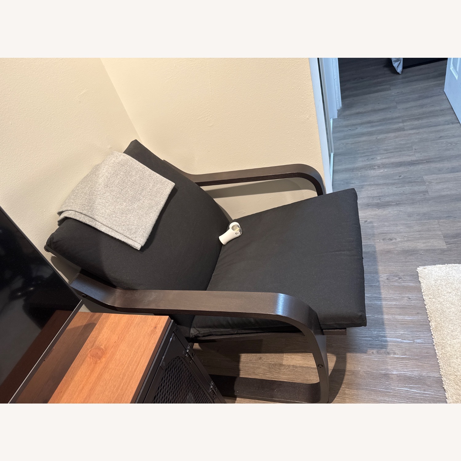 IKEA Ponang Black Fabric Armchair - image-5