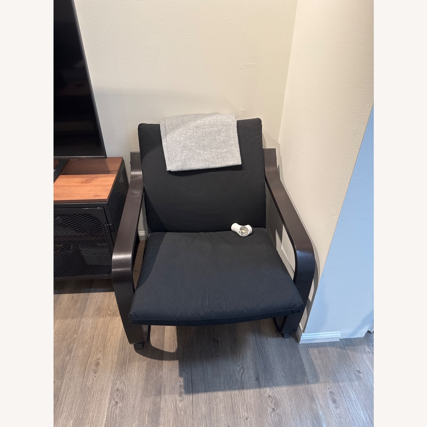 IKEA Ponang Black Fabric Armchair - image-4