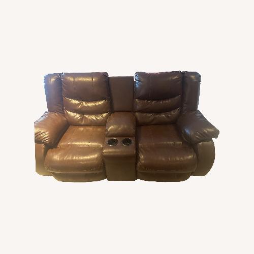 Used Dark Brown Leather 2 Seater Sofa for sale on AptDeco