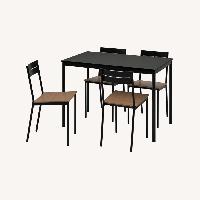 IKEA Sandsberg Black Table and 4 Sandsberg Chairs
