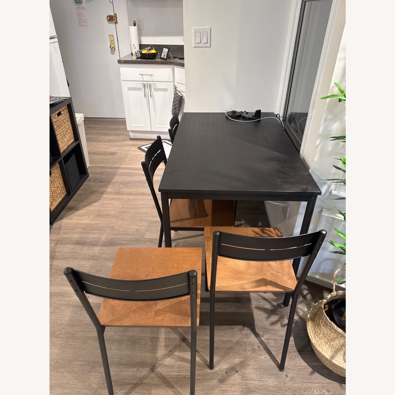 IKEA Sandsberg Black Table and 4 Sandsberg Chairs - image-3