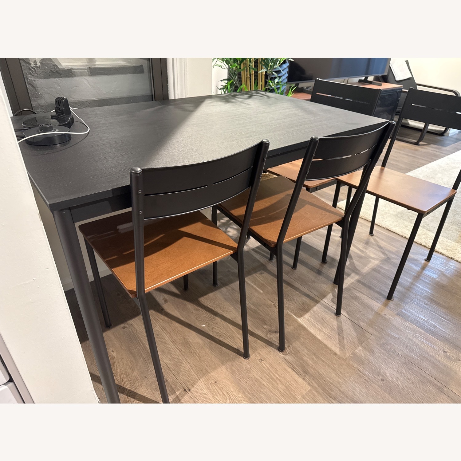 IKEA Sandsberg Black Table and 4 Sandsberg Chairs - image-4