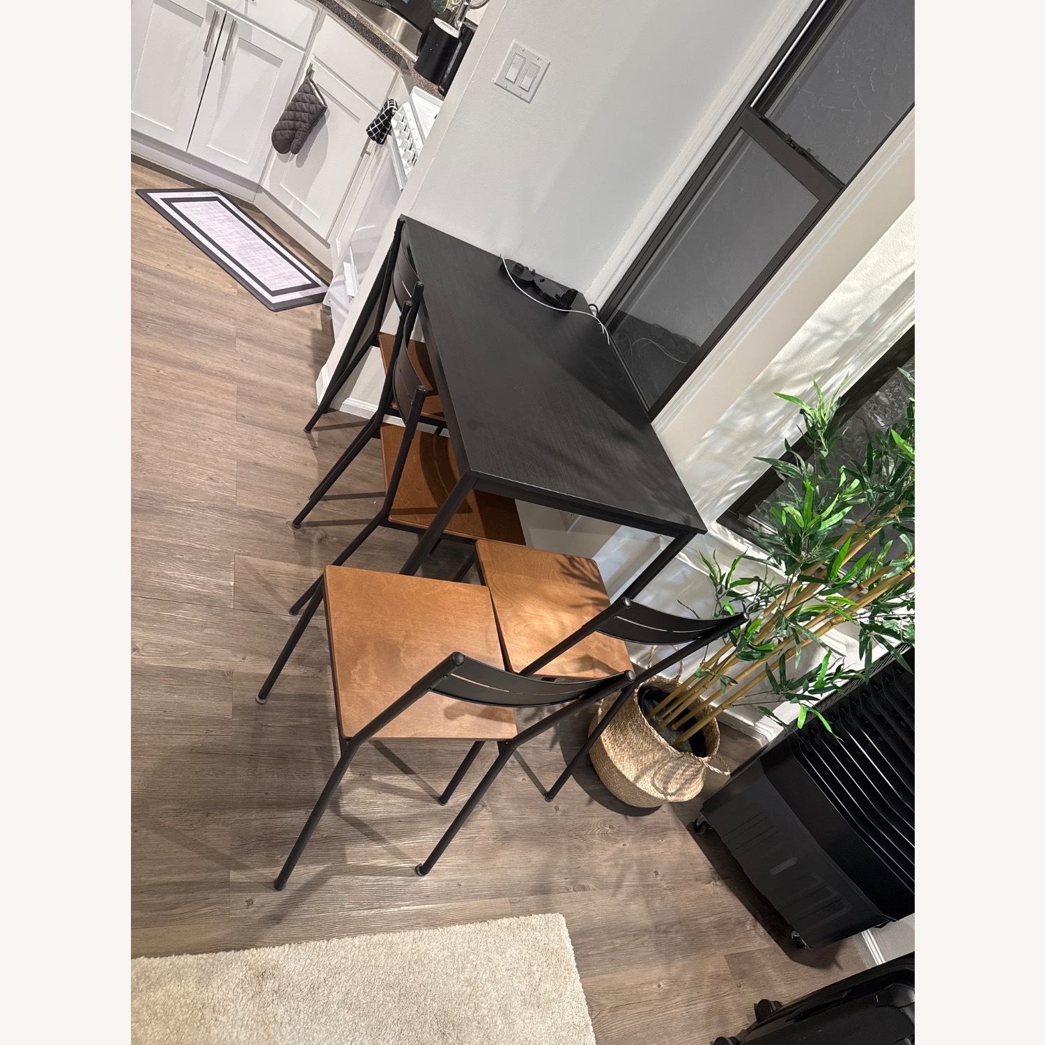 IKEA Sandsberg Black Table and 4 Sandsberg Chairs - image-2