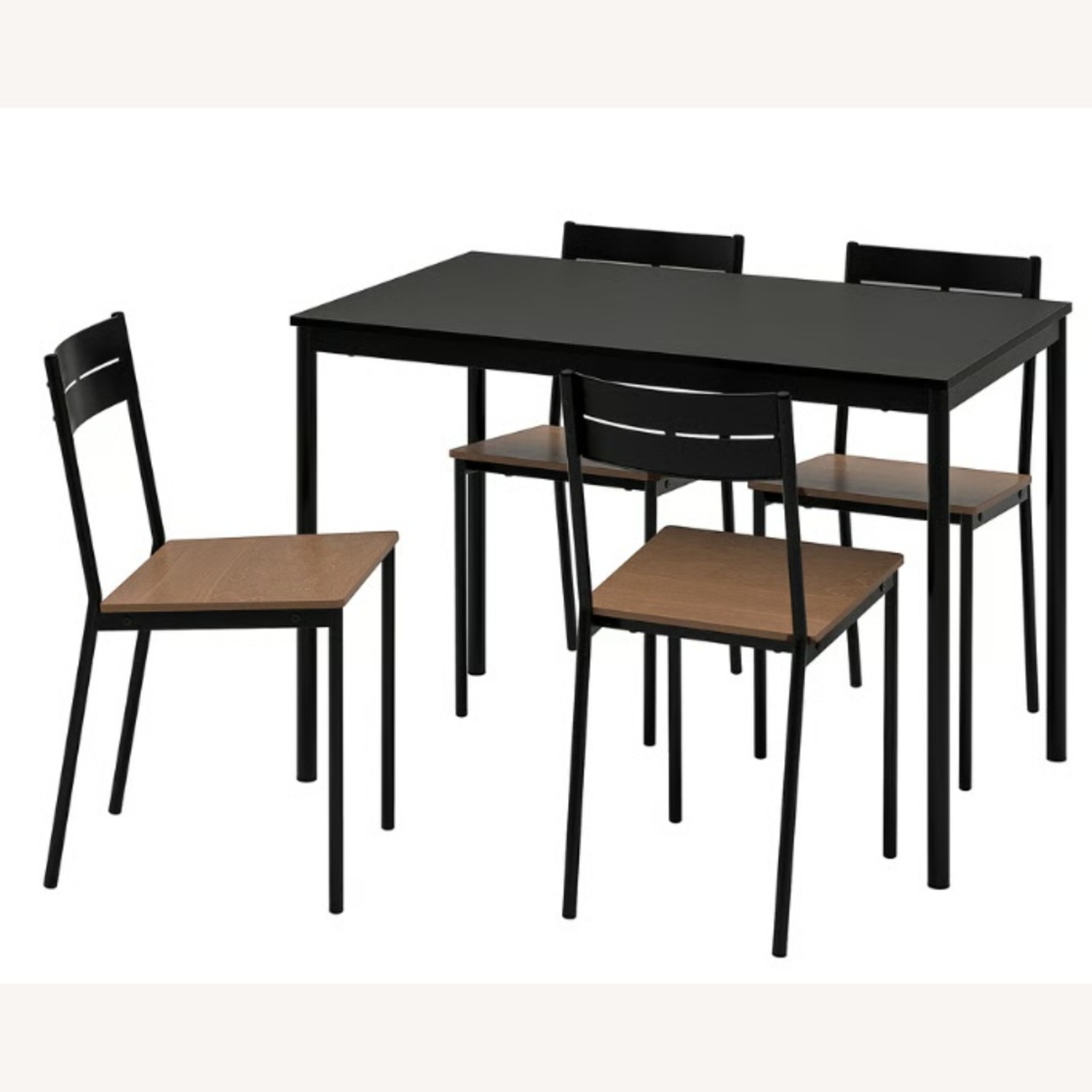 IKEA Sandsberg Black Table and 4 Sandsberg Chairs - image-0
