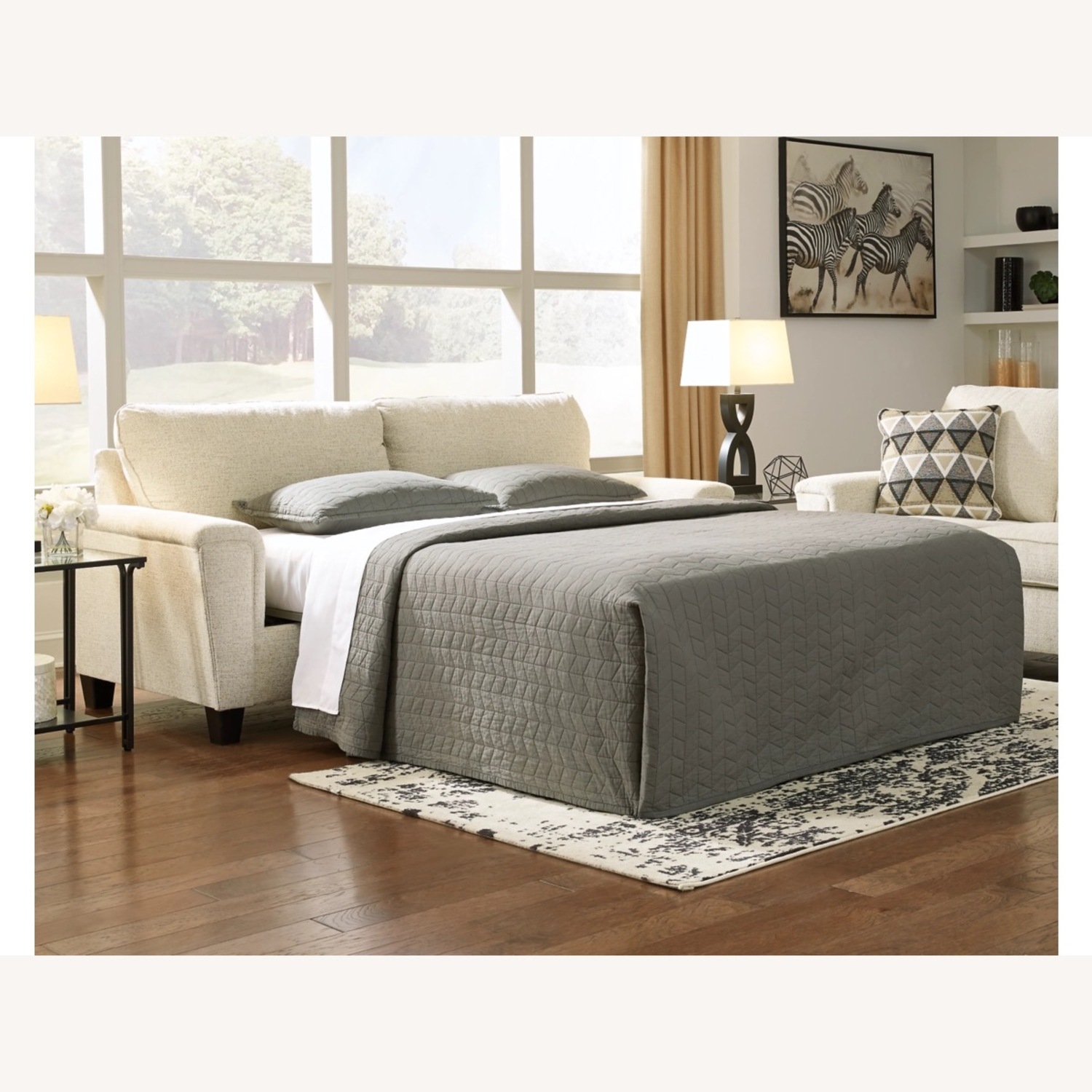 Ashley Furniture Natural Fabric 2 Seater Sofa - image-3