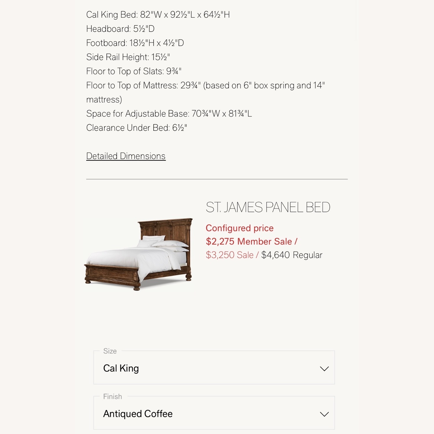 Restoration Hardware RH St. James Cal King Bed - image-4