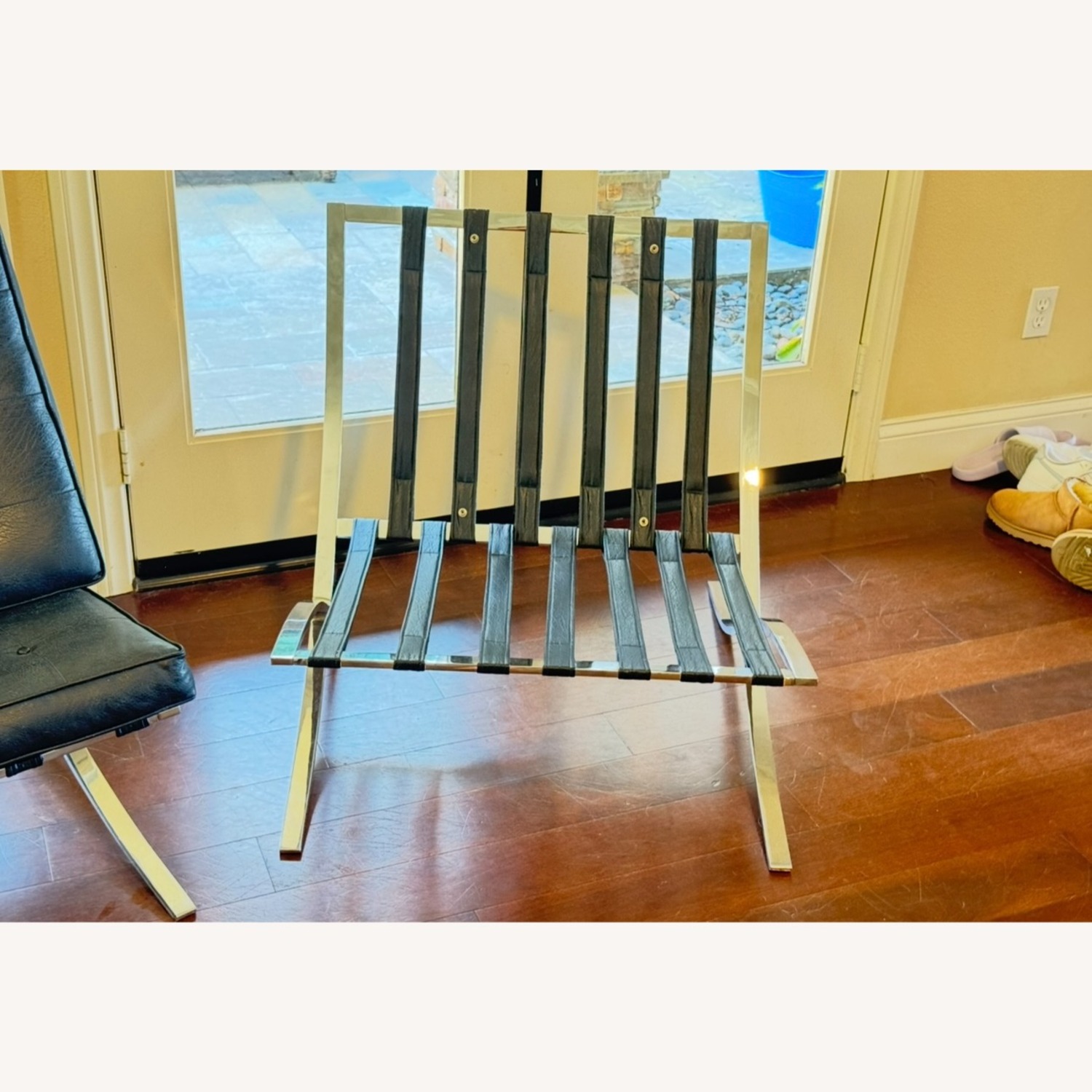 Vintage/Antique Black Leather Accent Chairs - image-6