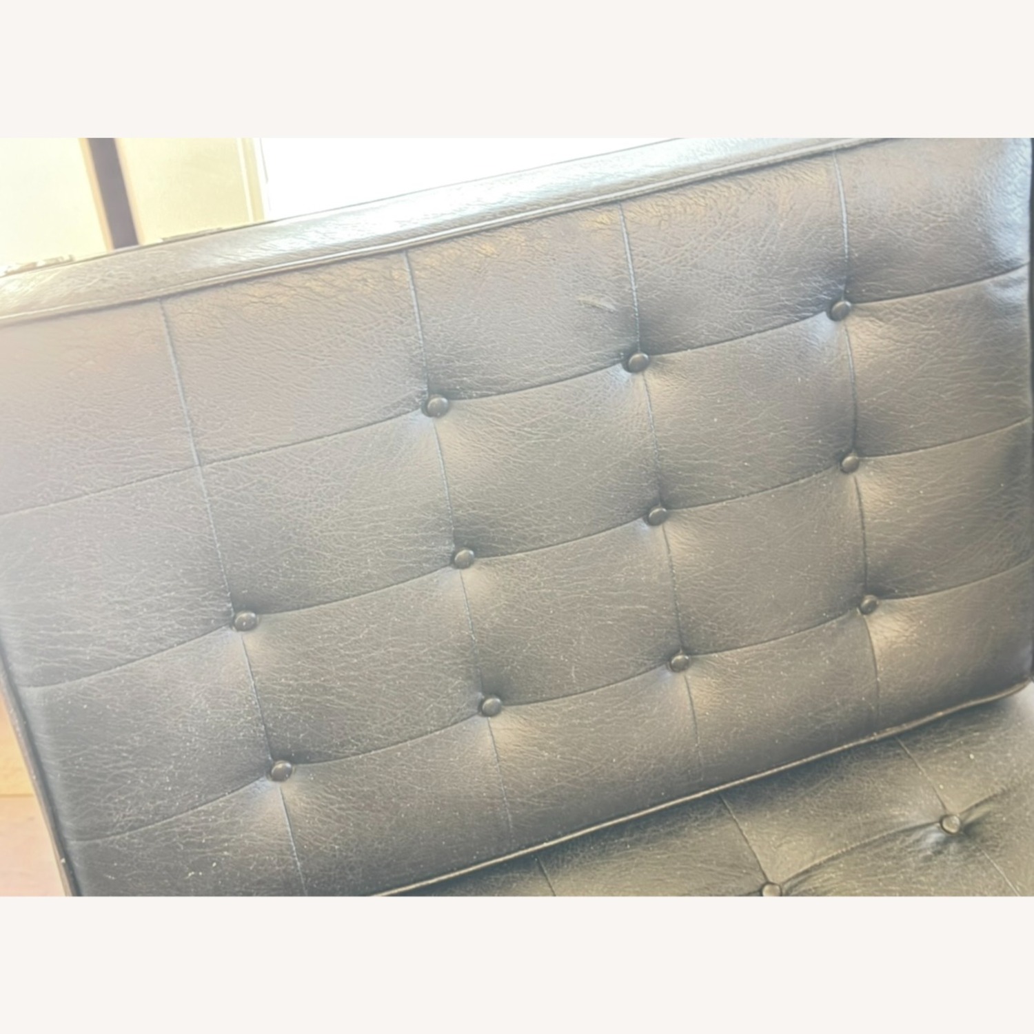 Vintage/Antique Black Leather Accent Chairs - image-2