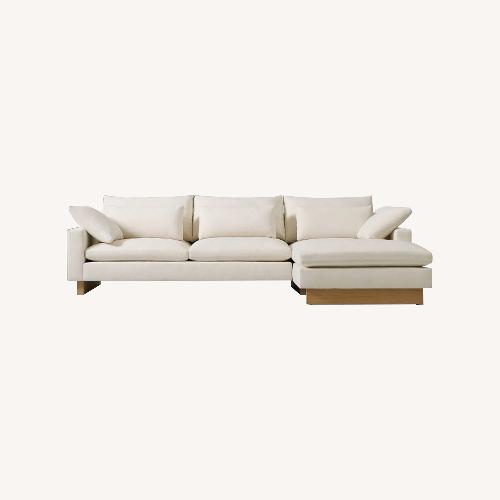 Used West Elm Harmony White Leather 2 Piece Sectional for sale on AptDeco