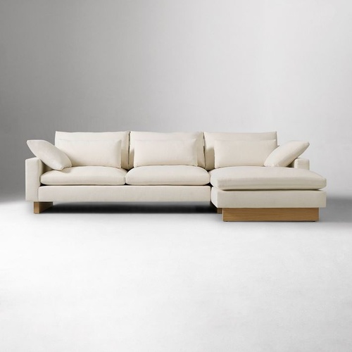 Used West Elm Harmony White Leather 2 Piece Sectional for sale on AptDeco