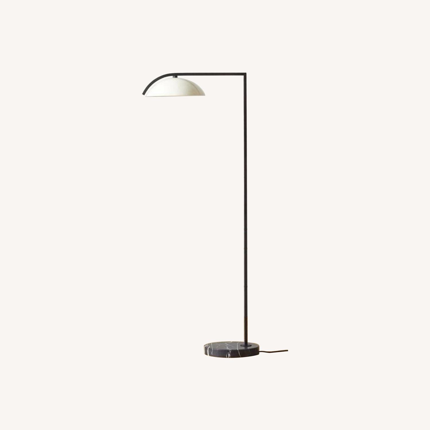 CB2 Belgrave Black Marble White Globe Floor Lamp - image-0