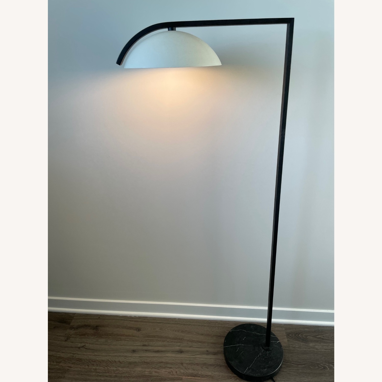 CB2 Belgrave Black Marble White Globe Floor Lamp - image-7