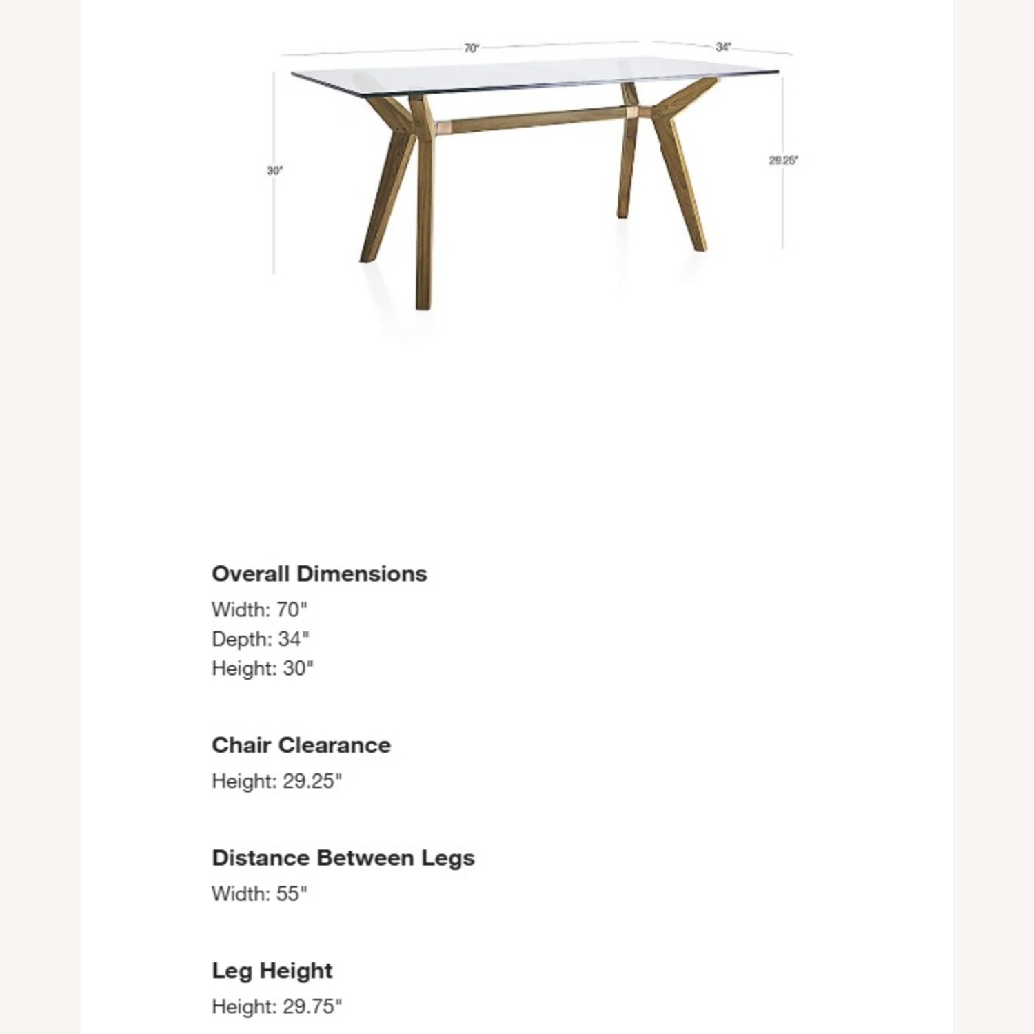 Crate & Barrel Dark Brown Strut Glass Dining Table - image-6