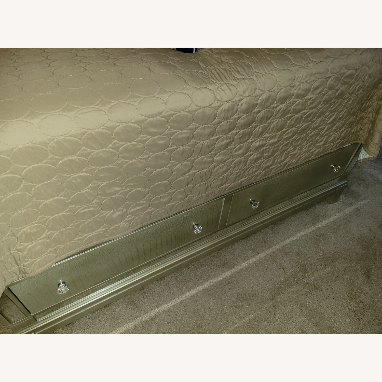 Raymour & Flanigan Champagne Mirror Storage Bed - image-1