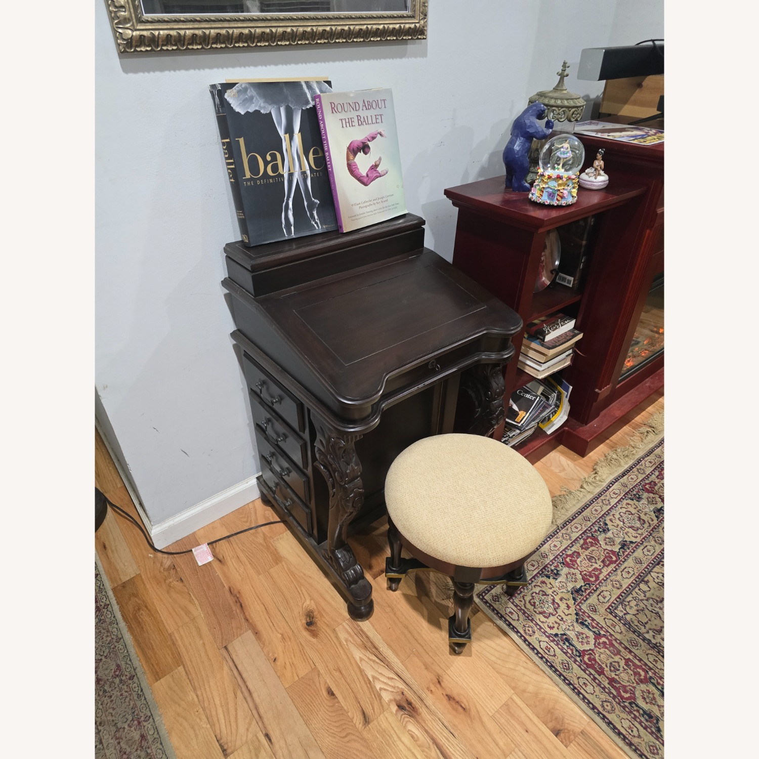 Dark Brown Solid Wood Davenport Desk - image-3