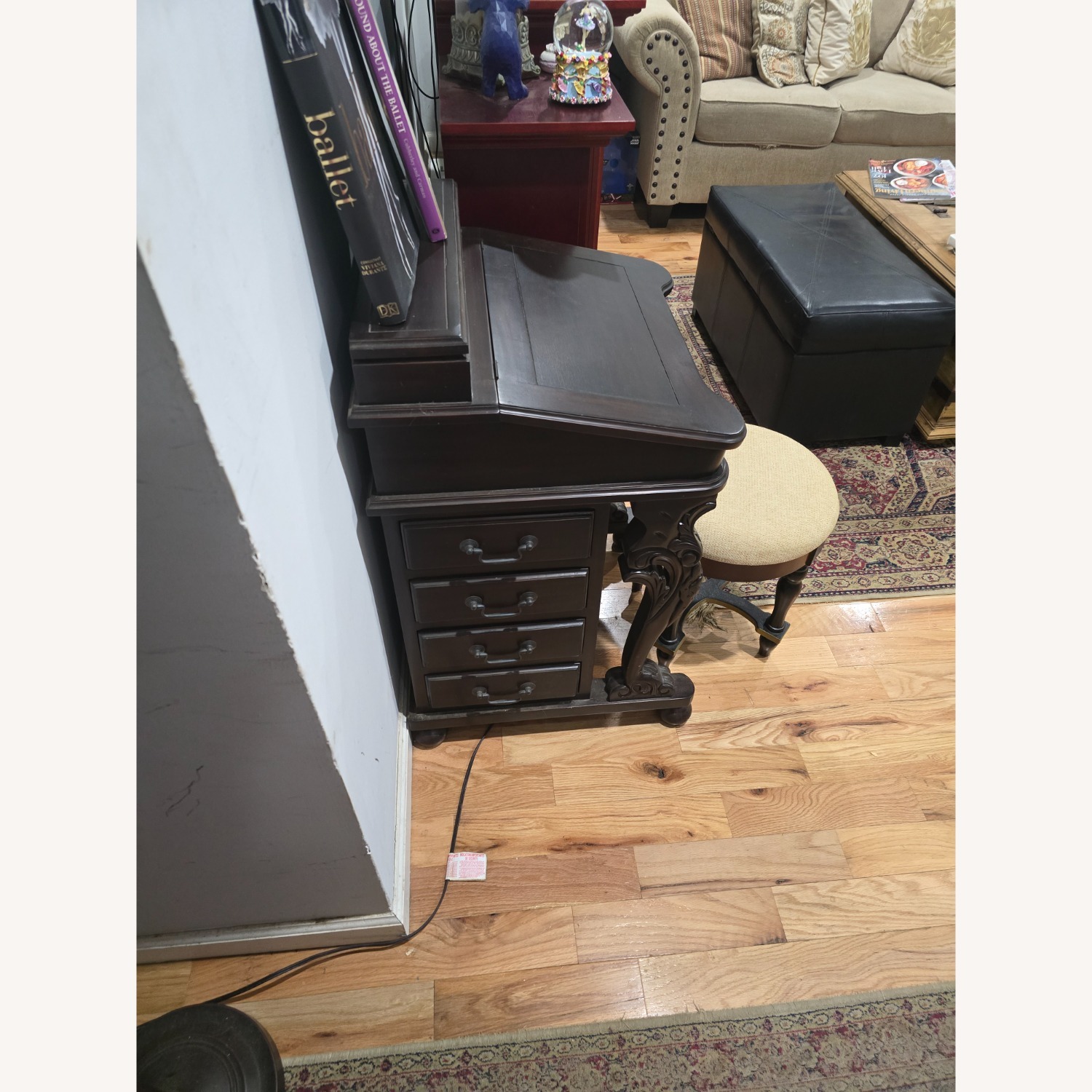 Dark Brown Solid Wood Davenport Desk - image-2