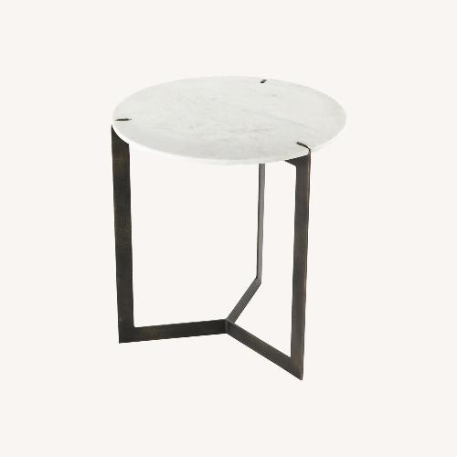 Used Four Hands Genuine White Marble Side Table for sale on AptDeco
