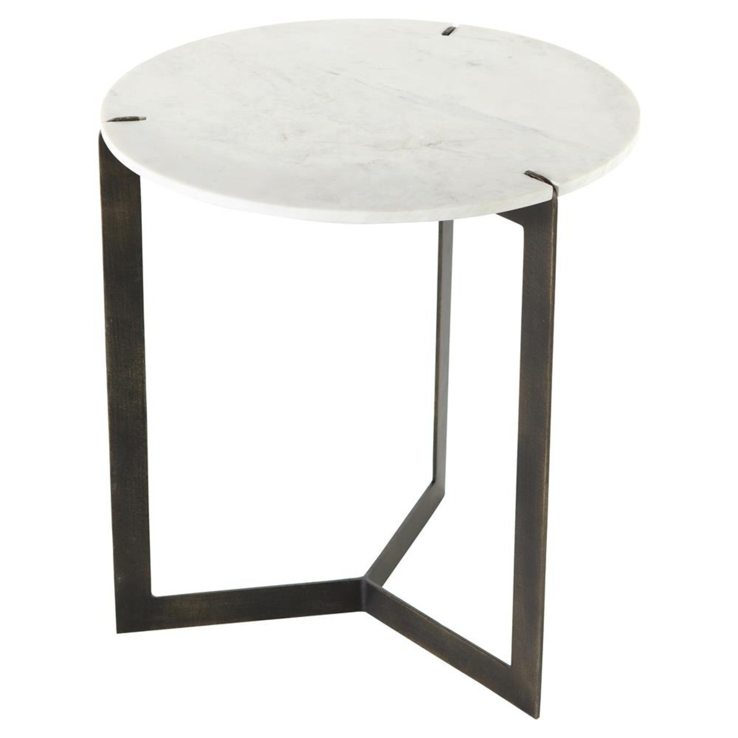 Four Hands Genuine White Marble Side Table - image-0