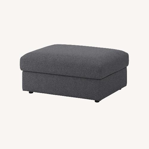 Used IKEA Finnala Dark Gray Fabric Ottoman for sale on AptDeco