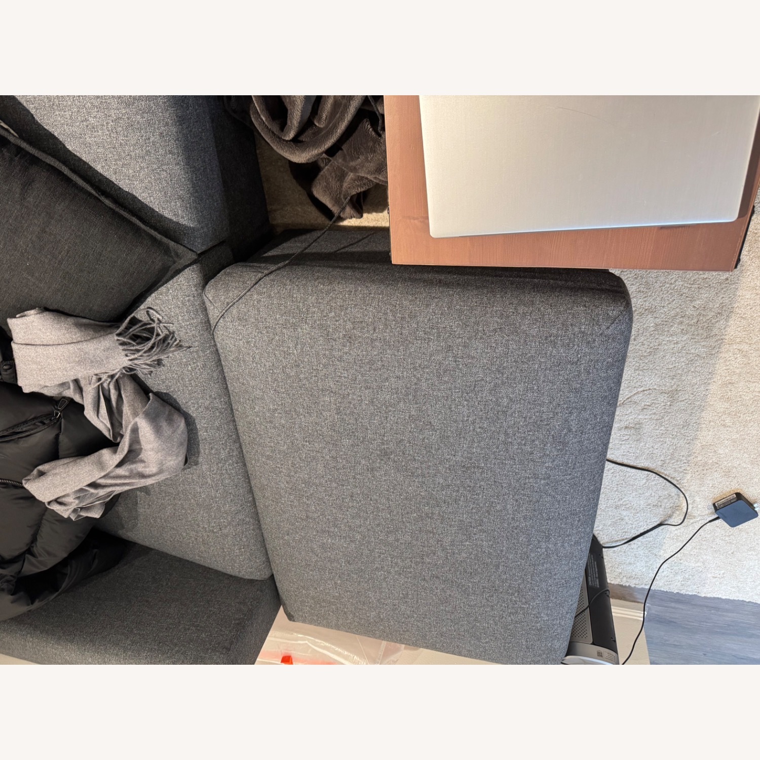 IKEA Finnala Dark Gray Fabric Ottoman - image-2