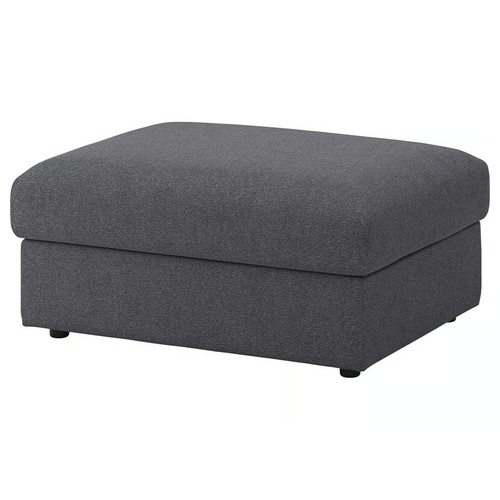 Used IKEA Finnala Dark Gray Fabric Ottoman for sale on AptDeco