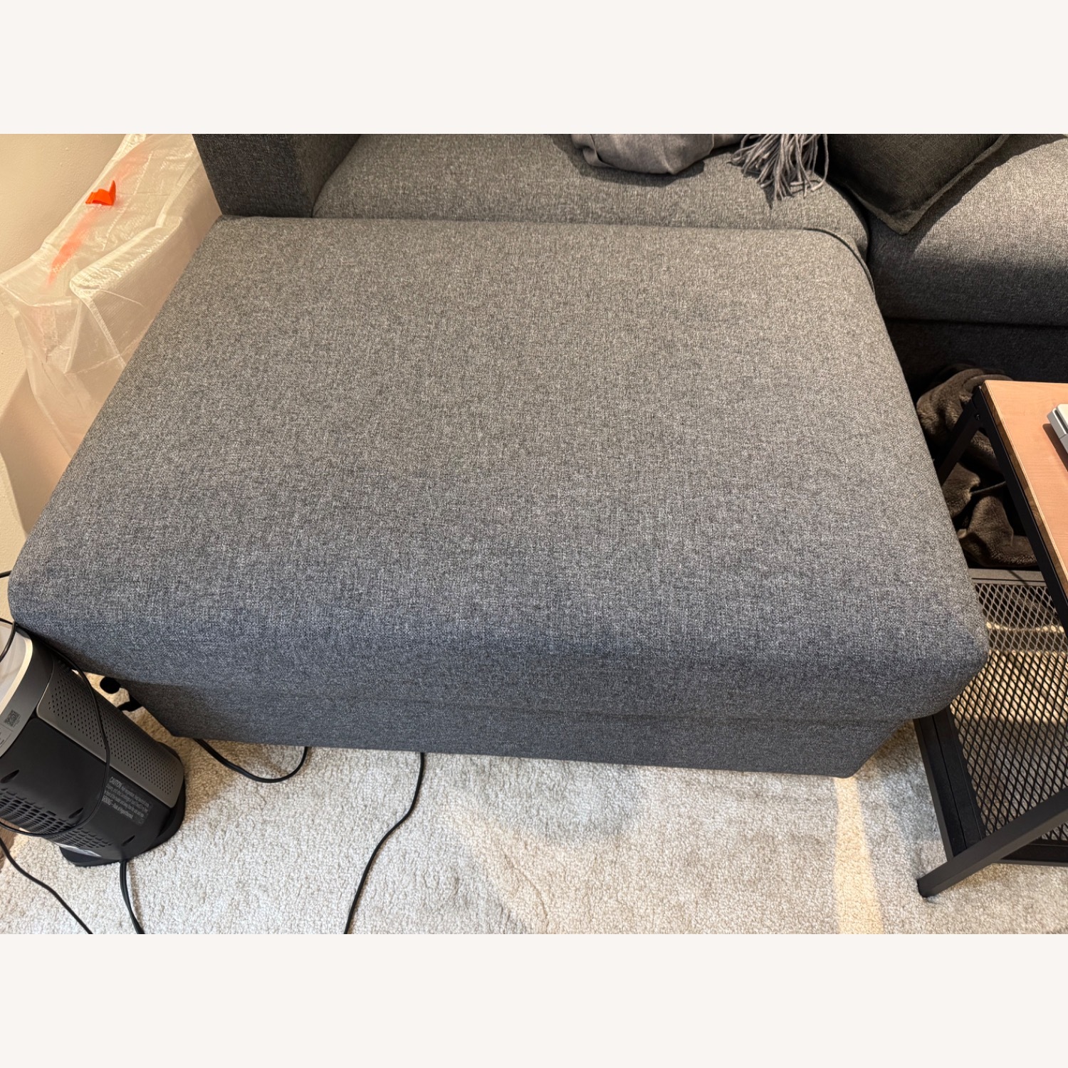 IKEA Finnala Dark Gray Fabric Ottoman - image-1