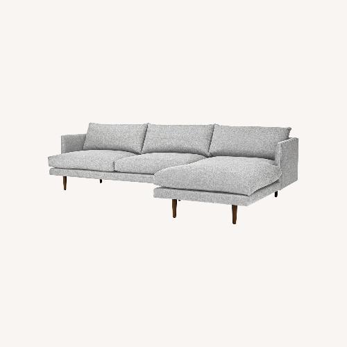 Used Article Light Gray Fabric 2 Piece Sectional for sale on AptDeco