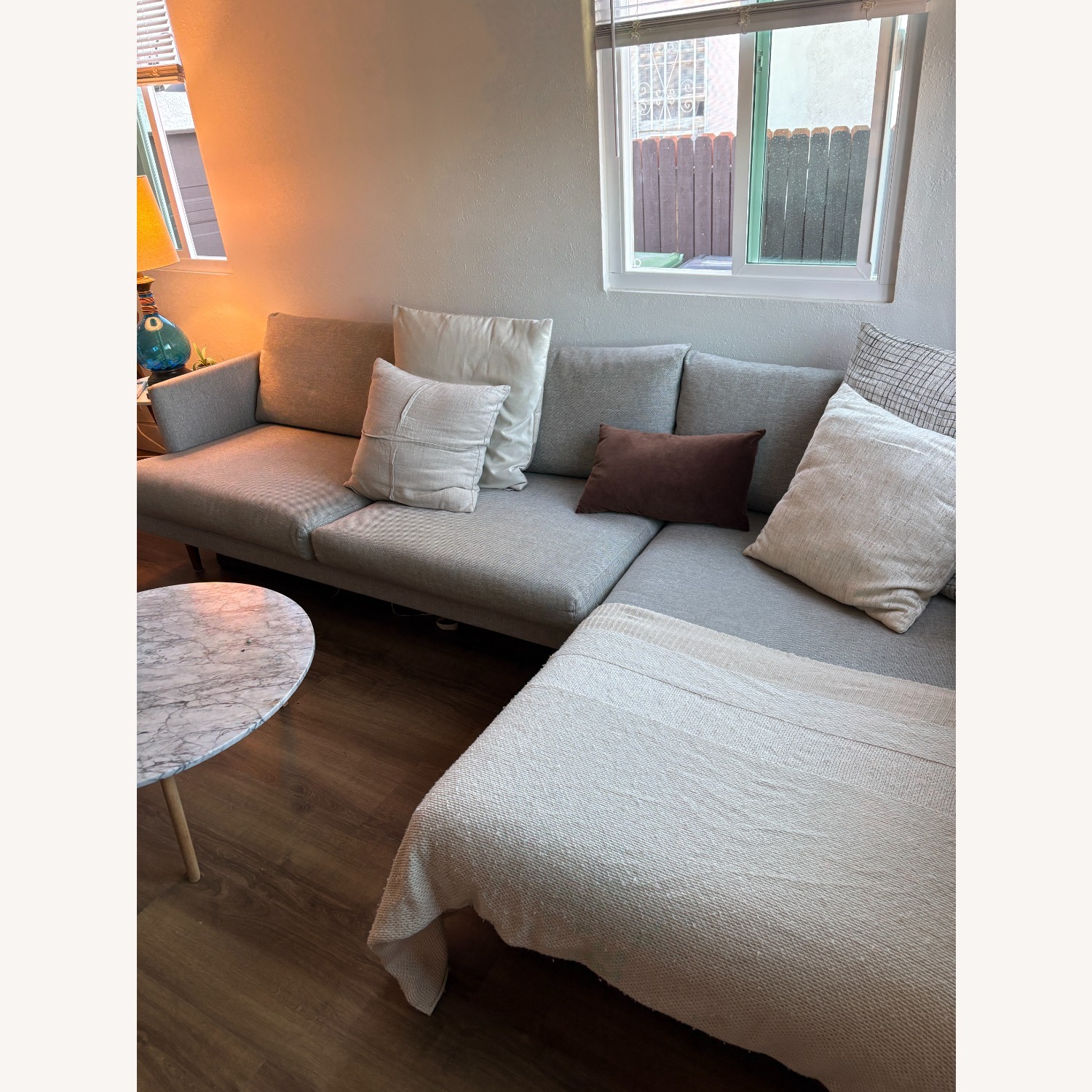 Article Light Gray Fabric 2 Piece Sectional - image-2