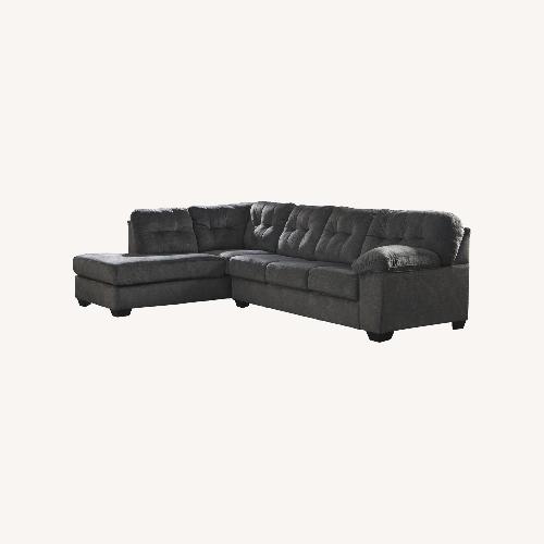 Used Raymour & Flanigan Dark Gray 2 Piece Sectional for sale on AptDeco